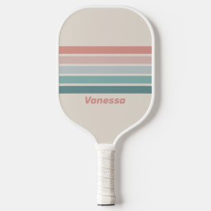 Vintage weiche Meeresschale quer gestreift mit Nam Pickleball Schläger