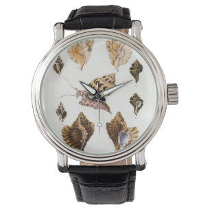 Vintage Weichtiere und Schnecken, Meeresorganismen Armbanduhr
