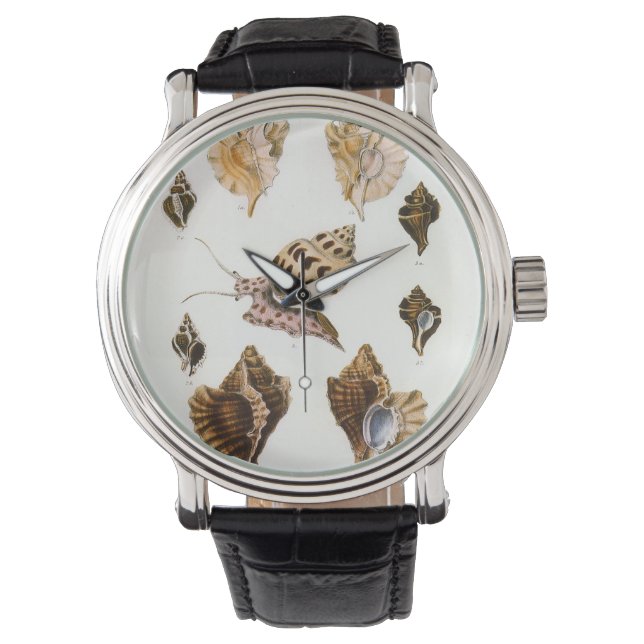 Vintage Weichtiere und Schnecken, Meeresorganismen Armbanduhr (Vorderseite)