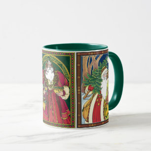 Vintage Weihnachten, 3 verschiedene Weihnachtsmänn Tasse