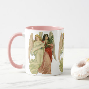 Vintage-Weihnachten, Antiker viktorianischer Engel Tasse