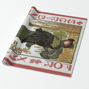 Vintage-Weihnachten Art Nouveau Scribners-Cover 18 Geschenkpapier
