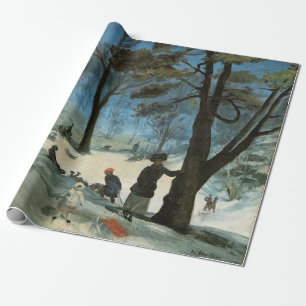 Vintage Weihnachten, Central Park im Winter Glacke Geschenkpapier