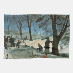 Vintage Weihnachten, Central Park im Winter Glacke Geschirrtuch