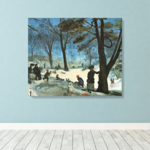 Vintage Weihnachten, Central Park im Winter Glacke Leinwanddruck