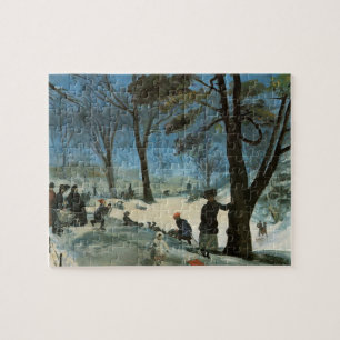 Vintage Weihnachten, Central Park im Winter Glacke Puzzle