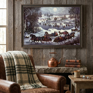 Vintage Weihnachten, Central Park im Winter Poster