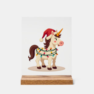 Vintage-Weihnachten Dabbing-Einhorn-Santa-lustig-H Acrylschild