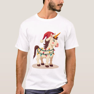 Vintage-Weihnachten Dabbing-Einhorn-Santa-Lustig-H T-Shirt