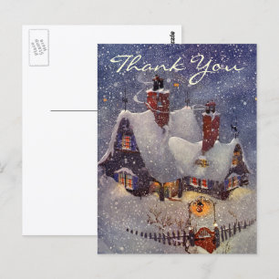 Vintage Weihnachten Danke Postkarte