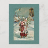 Vintage Weihnachten der alten Welt im Schnee