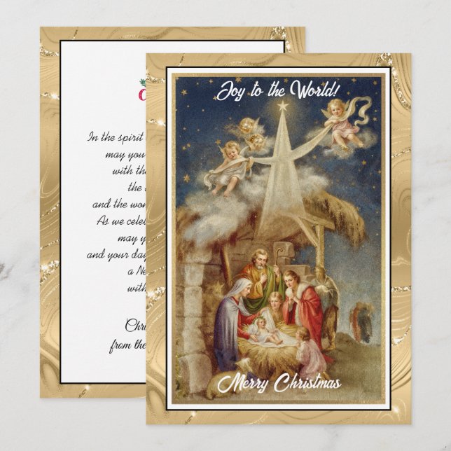 Vintage Weihnachten der Geburt I Klassische Religi (Vorne/Hinten)