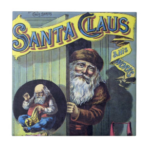 Vintage Weihnachten, der Weihnachtsmann und sein W Fliese