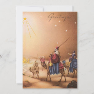 Vintage-Weihnachten Drei Weisen Könige Männer Feiertagskarte