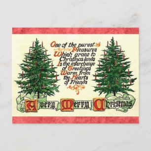 Vintage-Weihnachten-Freunde-Freundschaftsgrüße Postkarte