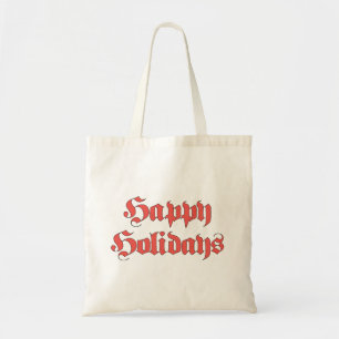 Vintage Weihnachten, Frohe Feiertage Text rote Buc Tragetasche