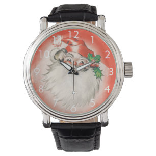 Vintage Weihnachten, fröhlicher Retro-Santa Claus  Armbanduhr