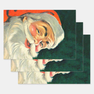 Vintage-Weihnachten, fröhlicher Retro-Santa Claus  Geschenkpapier Set
