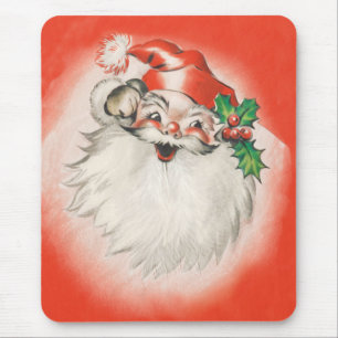 Vintage Weihnachten, fröhlicher Retro-Santa Claus  Mousepad