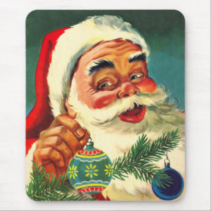 Vintage Weihnachten, fröhlicher Retro-Santa Claus  Mousepad