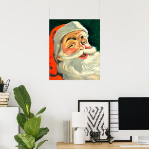 Vintage-Weihnachten, fröhlicher Retro-Santa Claus  Poster