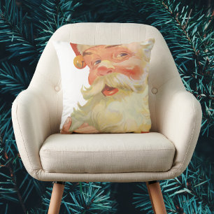 Vintage Weihnachten, fröhlicher Weihnachtsmann mit Kissen