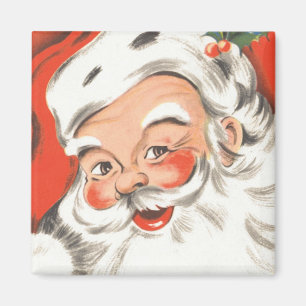 Vintage-Weihnachten, fröhlicher Weihnachtsmann mit Magnet