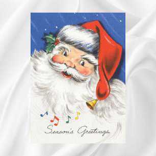Vintage Weihnachten, fröhlicher Weihnachtsmann mit Poster