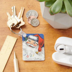 Vintage Weihnachten, fröhlicher Weihnachtsmann mit Schlüsselanhänger