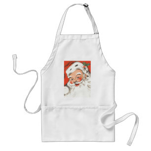 Vintage Weihnachten, fröhlicher Weihnachtsmann mit Schürze