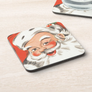 Vintage Weihnachten, fröhlicher Weihnachtsmann mit Untersetzer