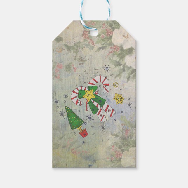 Vintage Weihnachten Geschenkanhänger (Vorderseite)