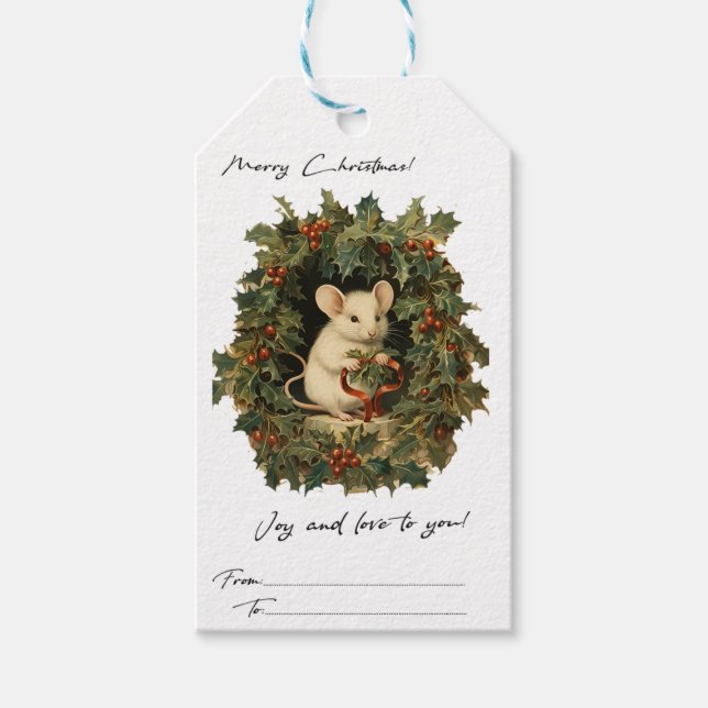 Vintage Weihnachten Geschenkanhänger (Vorderseite)