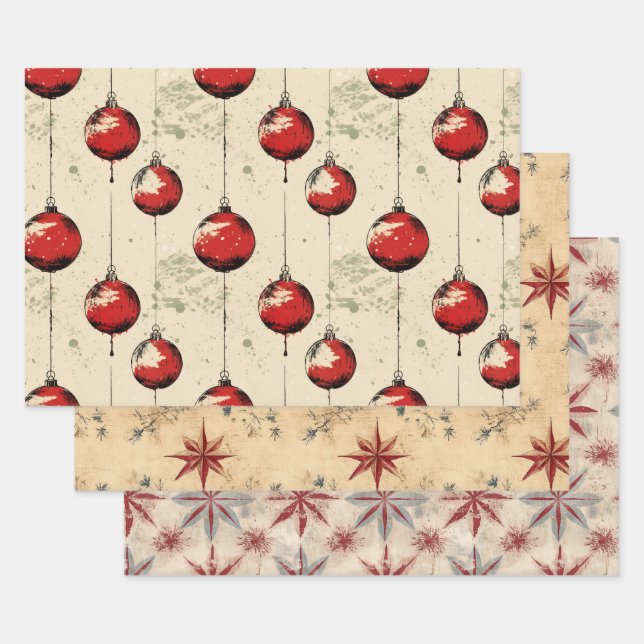 Vintage Weihnachten Geschenkpapier Set (Set)