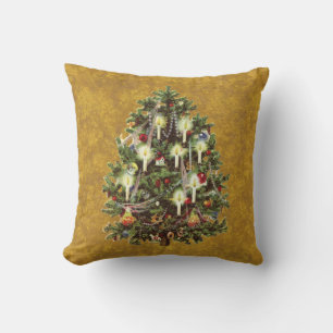 Vintage Weihnachten, geschmückter viktorianischer  Kissen