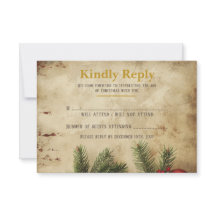 Vintage Weihnachten Gold RSVP-Karte | Elegant