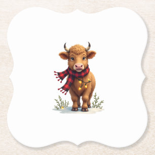 Vintage-Weihnachten Highland-Kuh mit Buffalo-Karo Untersetzer