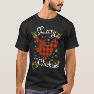 Vintage-Weihnachten-Huhn-Buffalo-Karo-Plaid-Merry- T-Shirt