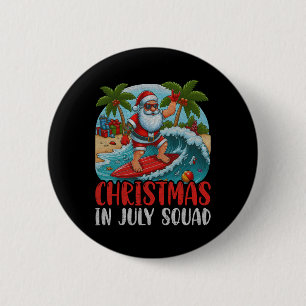 Vintage Weihnachten im Juli Santa Hawaiian Surfen Button