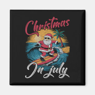 Vintage Weihnachten im Juli Santa Hawaiian Surfen Magnet