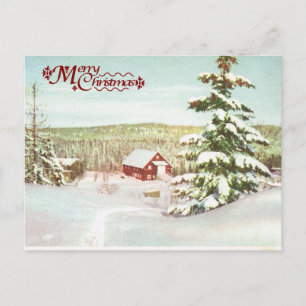 Vintage-Weihnachten in Norwegen, 1950 Feiertagspostkarte