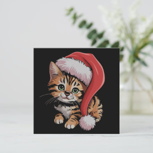 Vintage-Weihnachten-Kätzchen-Katzenliebhaber-Xmas Feiertagskarte