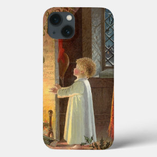 Vintage Weihnachten, Kind wärmt sich am Kaminfeuer Case-Mate iPhone Hülle
