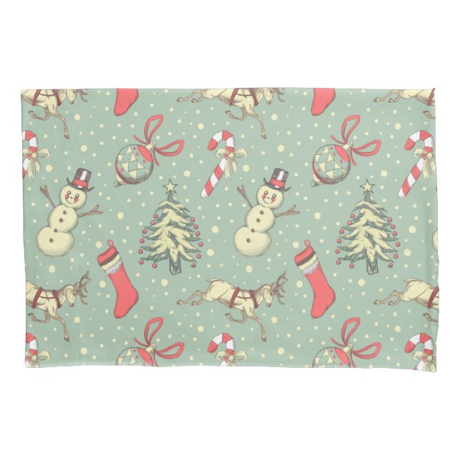 Vintage Weihnachten Kissenbezug (Vorderseite)