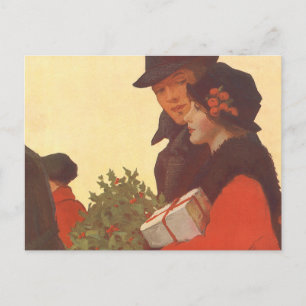 Vintage Weihnachten, Liebe und Romantik Geschenk S Feiertagspostkarte