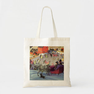 Vintage-Weihnachten, Liebe und Romantik-Schlitten Tragetasche