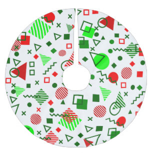 vintage weihnachten memphis 1990er jahre weiß polyester weihnachtsbaumdecke