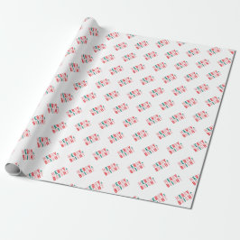 Vintage Weihnachten Merry & Bright Farblich Einfac Geschenkpapier
