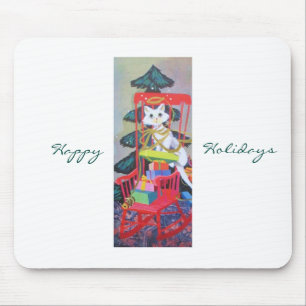 Vintage Weihnachten Mitte Jahrhundert Pastel Kitte Mousepad