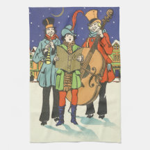 Vintage Weihnachten, Musiker singen Weihnachtslied